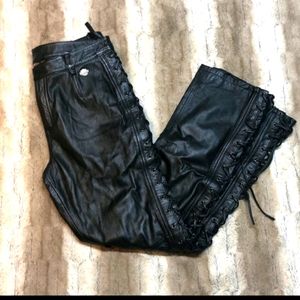 Women's Harley-Davidson leather lace-up pants
